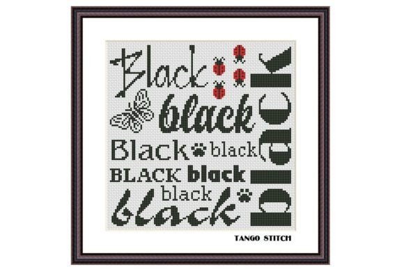 Black Words Cloud Typography Embroidery: Seasonal Review