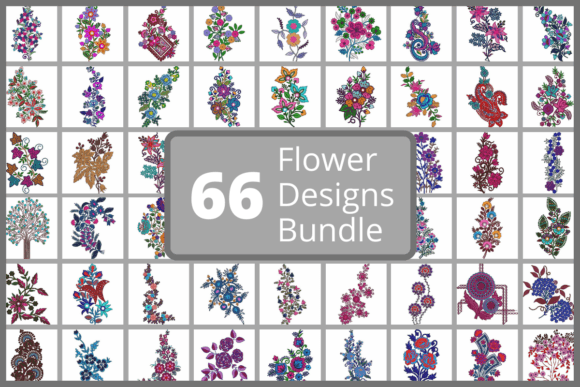 Flower Embroidery Designs Bundle for Boutique Sweatshirts