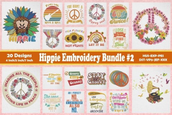 Hippie Embroidery Bundle 2: Boho Style for Etsy Sellers