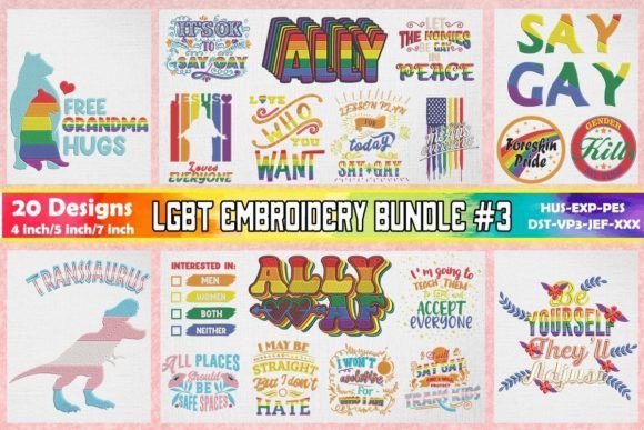 LGBTQ Embroidery Bundle 3: Perfect for Personalized Gifts