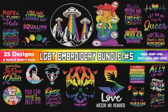 LGBTQ Embroidery Bundle 5: Designer Review for Small Business Merch