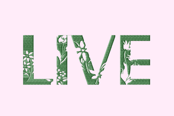 Live Floral Text Cut Out
